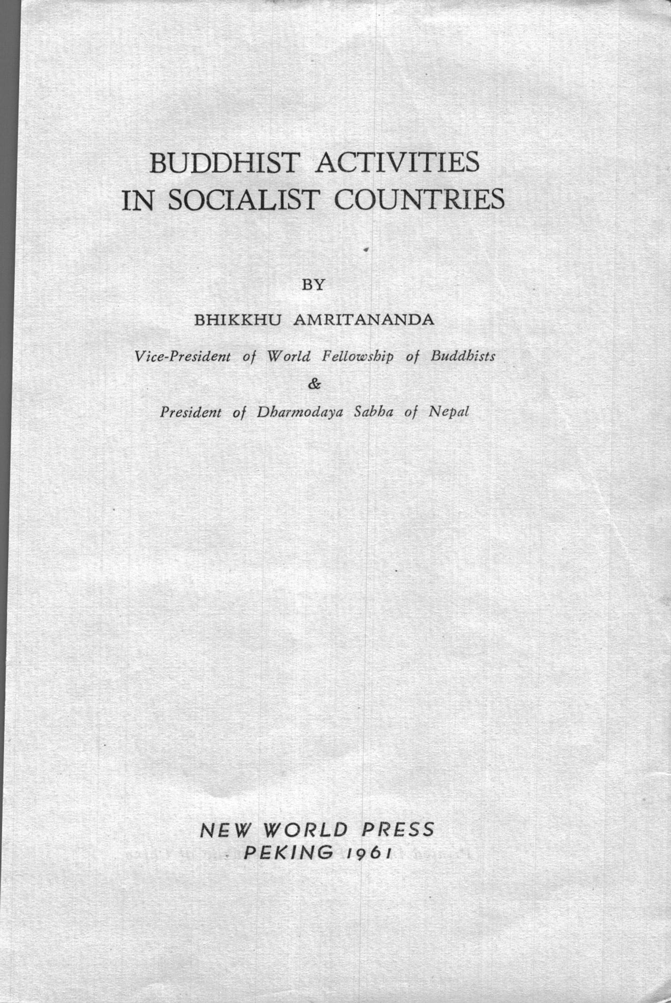 Buddhist Activities in Socialist countries